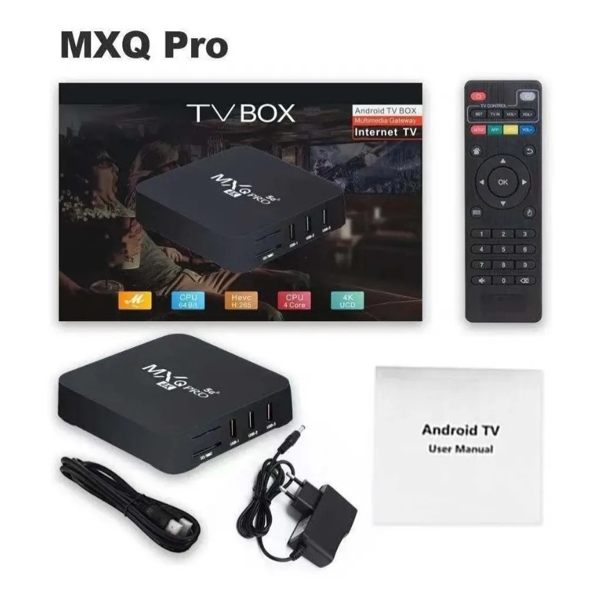 Mới Hộp Tv Thông Minh 5g Mxq Pro 4k 4gb + 64gb Android Ultra Hd Android 10.1 3d Player Smart Tv Box