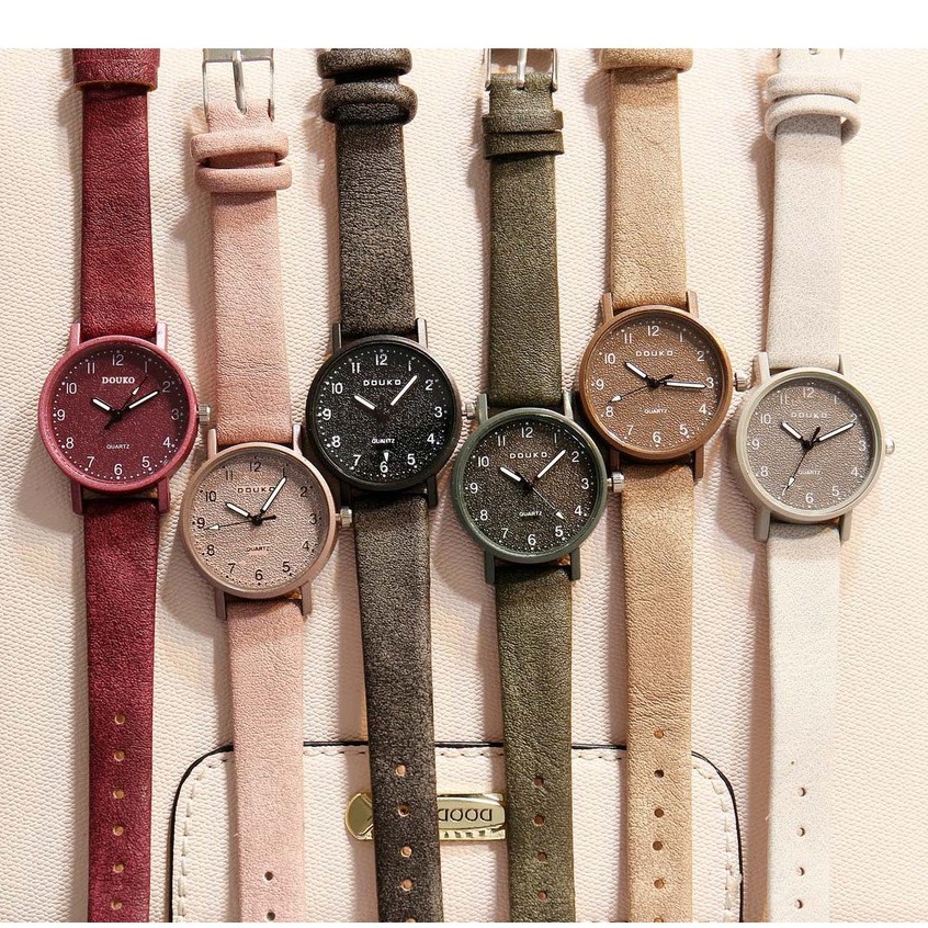 Đồng hồ nữ Jhui DK08 mặt số dây da mền đeo êm tay, kiểu dáng thời trang nhiều màu dể dàng phối đồ | BigBuy360 - bigbuy360.vn