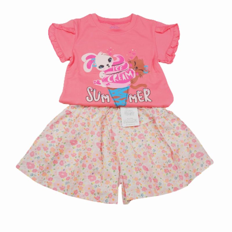 OFF 30% Quần giả váy, Áo phông bé gái cotton 100% kiểu tay bèo ấp cánh sen, màu vàng, trắng, hồng sen, hồng đào 1-7 tuổi