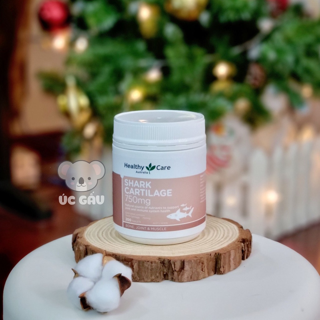 Viên uống sụn vi cá hỗ trợ xương khớp Healthy Care Shark Cartilage 750mg 200 viên