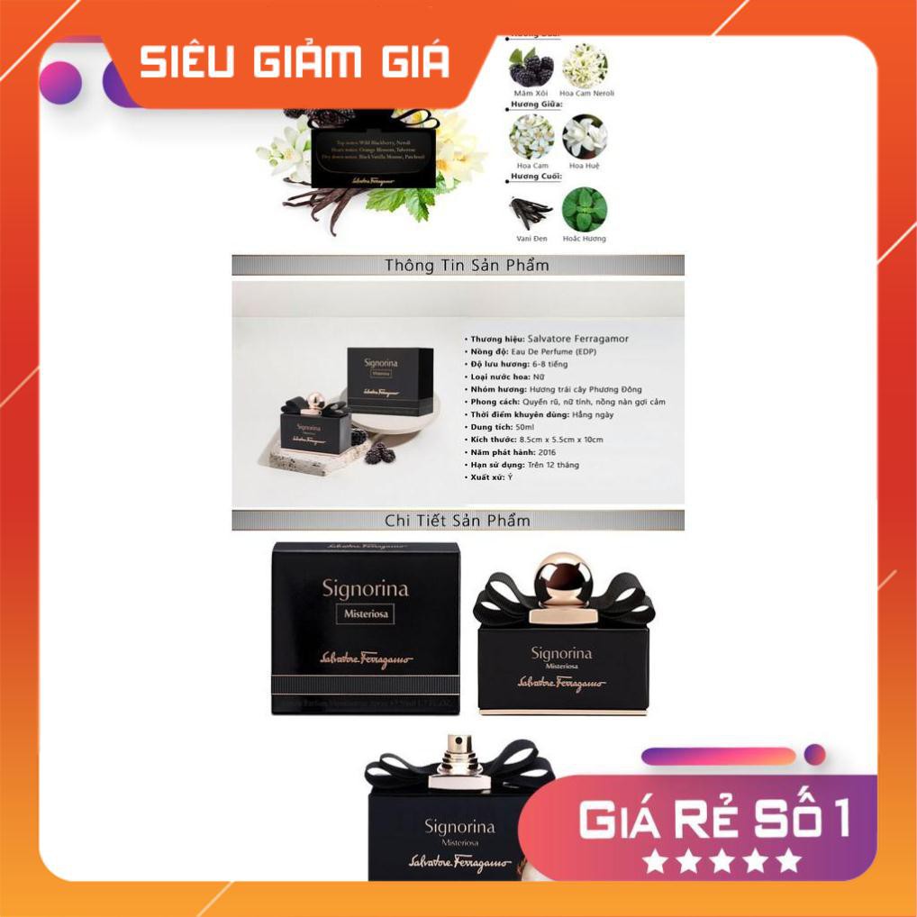 [New 2021] Nước Hoa Salvatore Ferragamo Signorina Misteriosa EDP 50ML Full Seal ⚜️Hàng Authentic⚜️