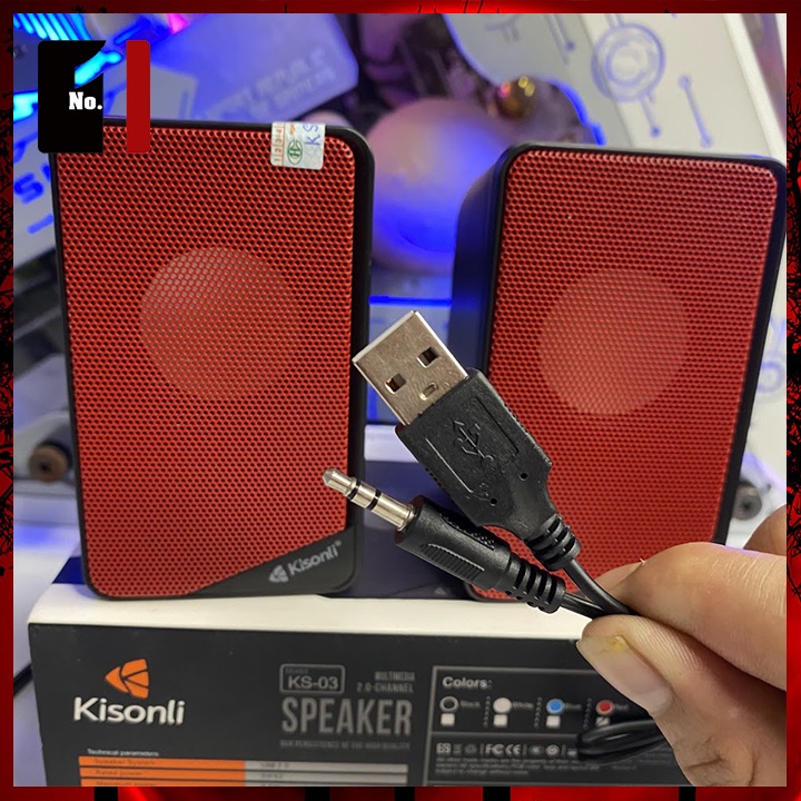 Loa Máy Tính Để Bàn Mini 2.0 KISONLI KS3 Loa Vi Tính Laptop Pc Nghe Nhạc Âm Thanh Hay Có Dây