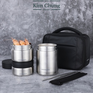 Bộ hộp cơm giữ nhiệt inox 304 lock&lock 1160ml lhc8031 - hàng chính hãng