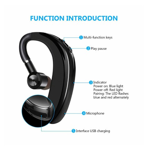 Tai Nghe Bluetooth Không Dây S109 Hỗ Trợ Nghe Gọi Rảnh Tay