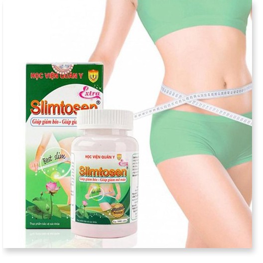 Combo giảm cân gồm Viên uống SLIMTOSEN EXTRA Học Viện Quân Y 100 viên + Kem tan mỡ bụng gừng ớt FLOURISH Thái Lan 700ml