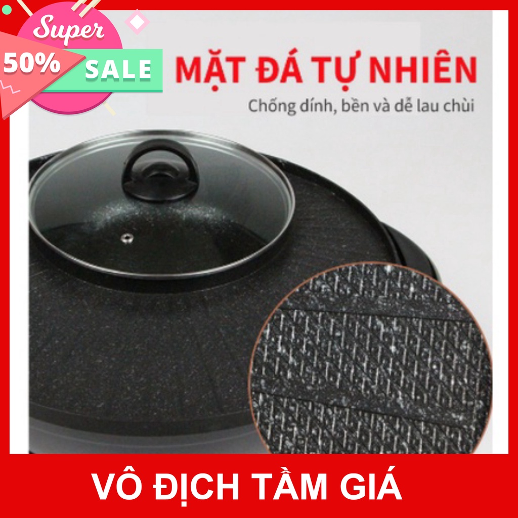 Bếp lẩu nướng điện đa năng 2 in 1 nội địa trung - Nồi lẩu nướng 2 ngăn Hàn Quốc
