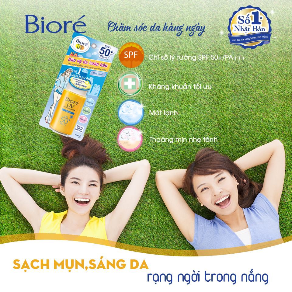 Sữa Chống Nắng Mát Lạnh Bạc Hà Bioré UV Perfect Protect Milk Cool SPF50 PA+++ 25ml