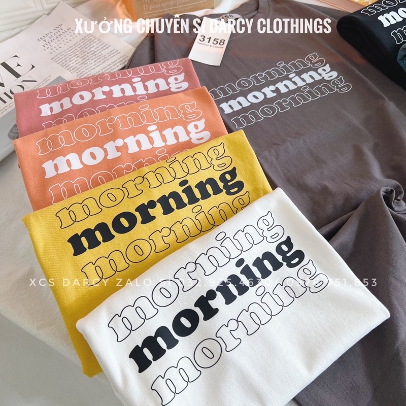 Áo thun 3158  FREESHIP  morning - áo thun cotton khô nam nữ unisex