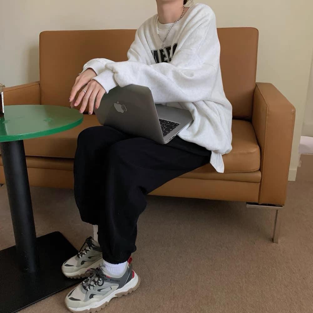Áo sweater unisex  𝑭𝑹𝑬𝑬𝑺𝑯𝑰𝑷  Áo dài tay nỉ bông cotton dáng rộng dưới 75kg TABI STORE - Áo sweater Meelow