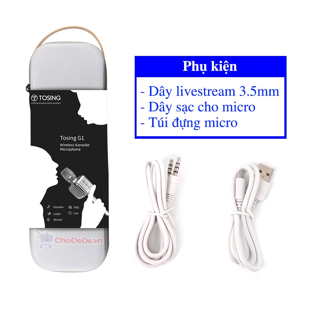 Micro Karaoke Bluetooth Tosing G1 - Phiên bản mới nhất có thể hát Livestream trên Facebook, Bigo, iKara