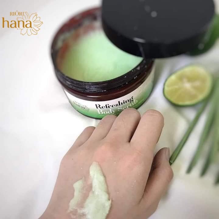 Muối Tẩy Tế Bào Chết Body RIORI Refreshing Body Scrub 200g – Muối Tắm Tẩy Da Chết Body Hương Sả Chanh Massage Thư Giãn