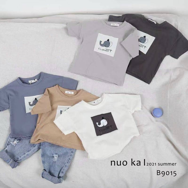 [XẢ LẺ MÀU] Áo cotton quảng châu dáng croptop cho bé trai trắng elephant