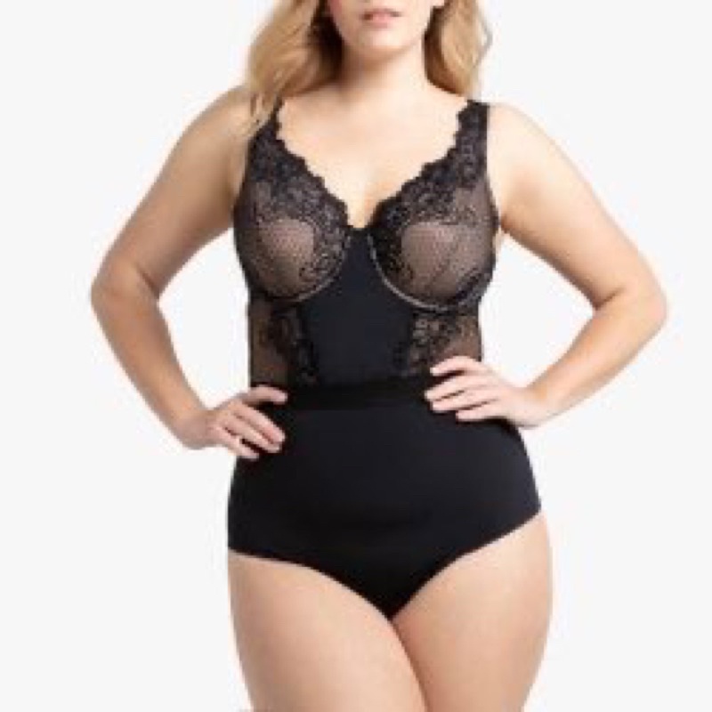 [Bigsize] Bodysuit Phối Ren Mỏng Có Gọng Nâng Ngực LA REDOUTE Hàng Xuất Xịn Cao Cấp Chất Siêu Mịn Đẹp