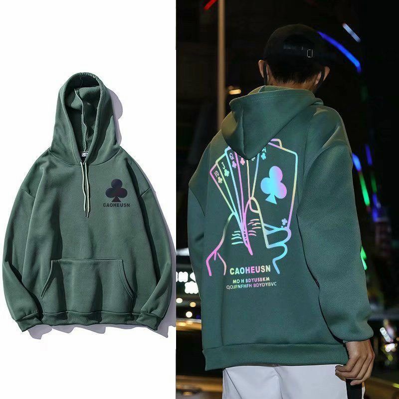 Áo hoodie nam nữ in phản quang nhiều màu nhiều kiểu, mẫu áo khoác nỉ có mũ chống lạnh thời trang thu đông