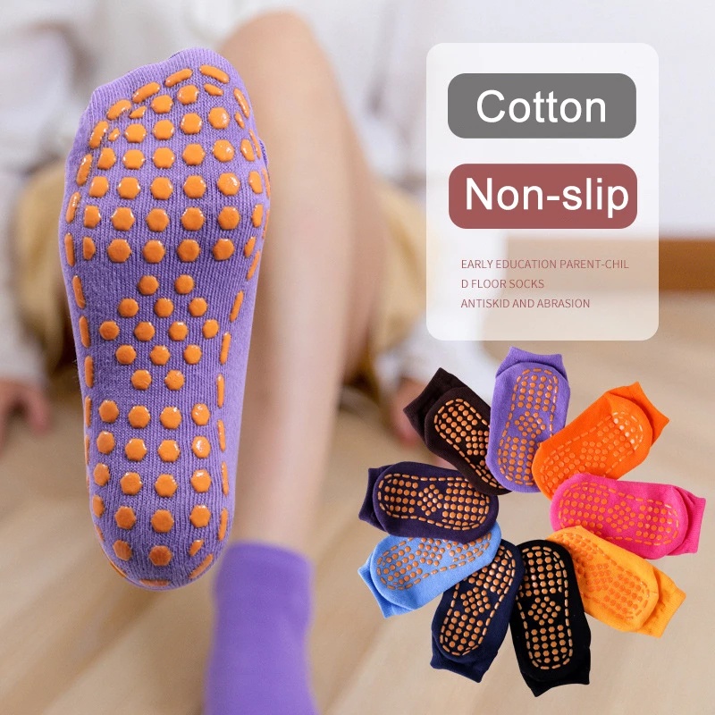 1 Pair Outdoor  Children And Adults Glue Point Anti-slip Cotton Yoga Elastic Breathable Foot Massage Socks