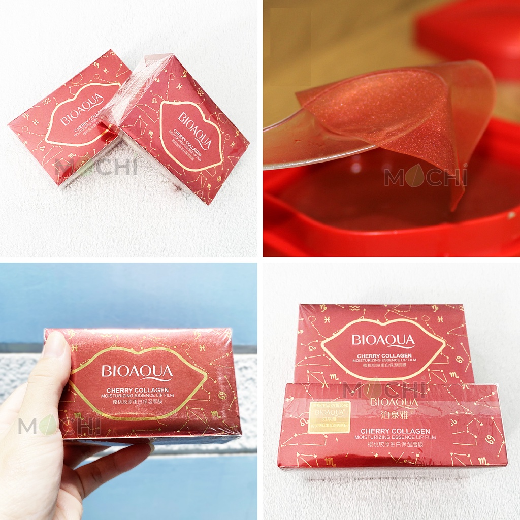 Mặt Nạ Dưỡng Hồng Môi Hộp 20 Miếng Cấp Ẩm Da Môi Giảm Thâm Mềm Môi Mask Cherry Collagen Bioaqua Nội Địa Trung MOCHI SHOP