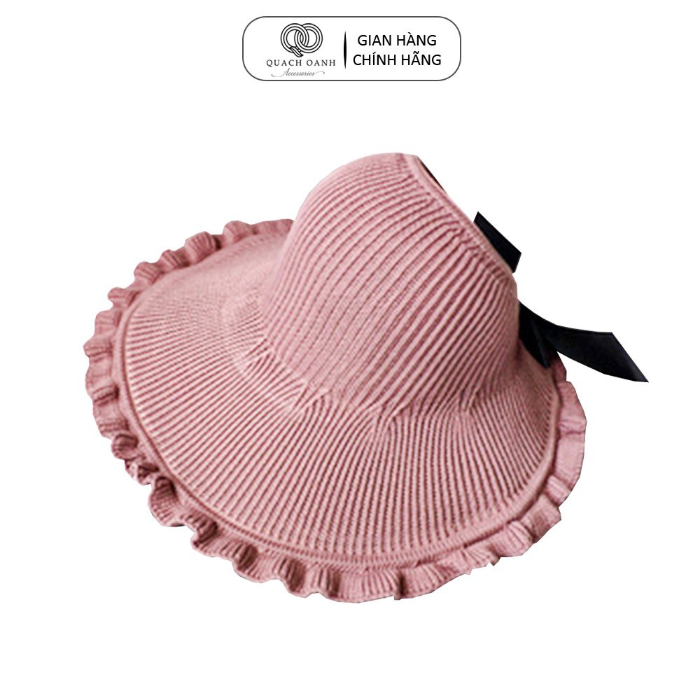 Mũ mềm, nón đi biển QO ACCESSORIES nữ nửa đầu viền bèo chống nắng MU84