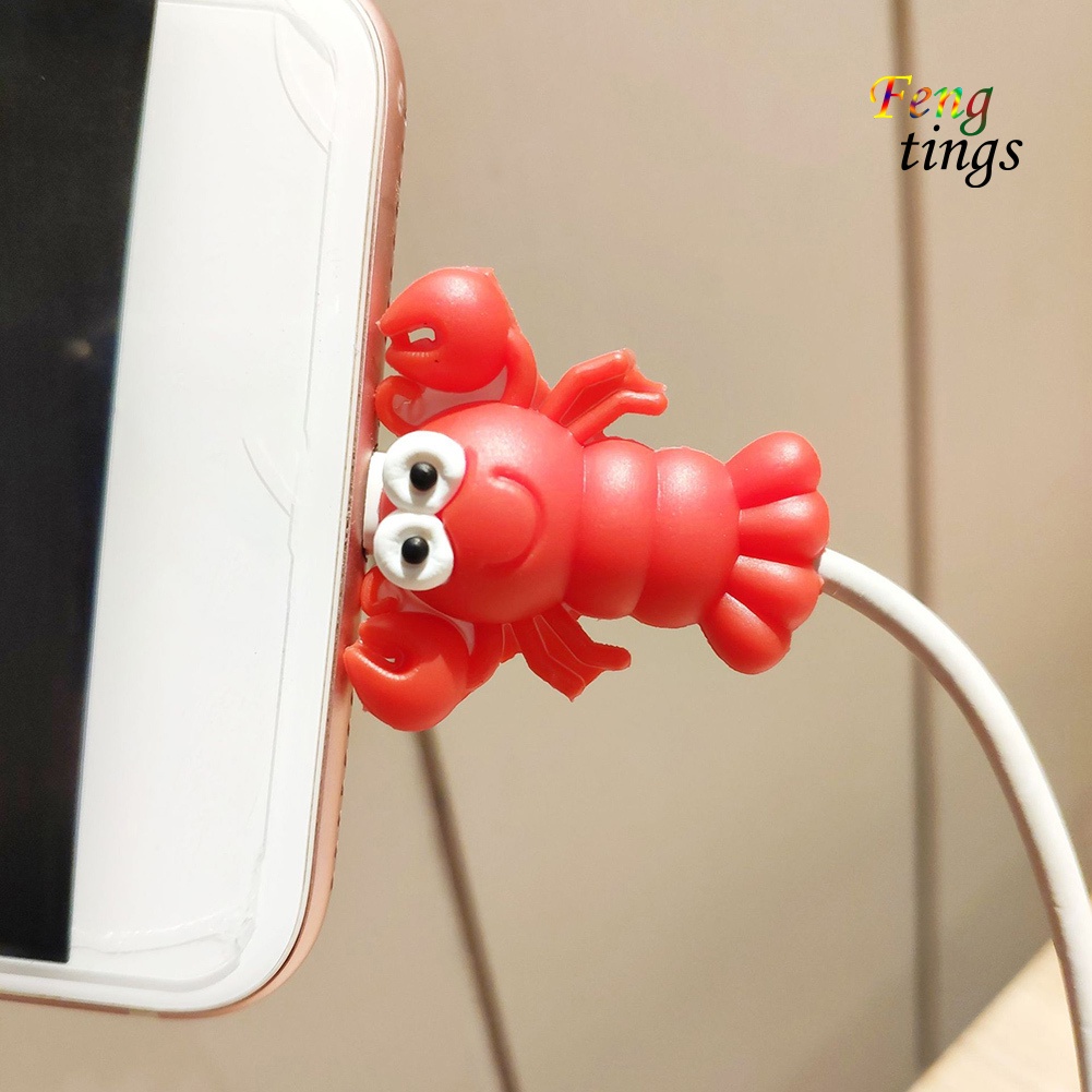Phụ Kiện Bảo Vệ Đầu Dây Cáp Sạc Bằng Silicon Hình Cú Mèo / Ong / Cua Hoạt Hình Dễ Thương
