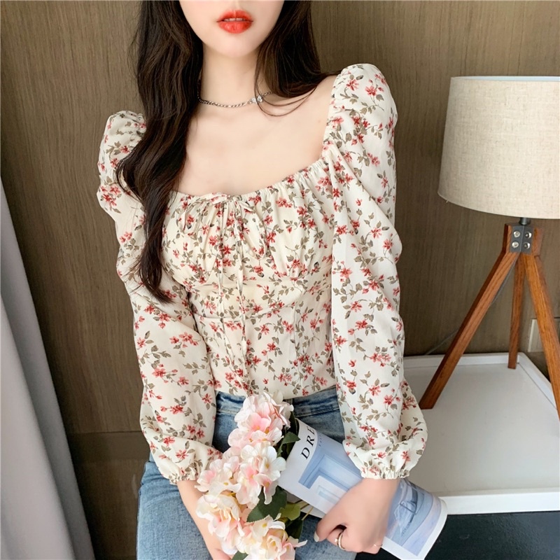 Áo Hoa Trễ Vai Hàng Đẹp SuzaHouse Phong Cách Hàn Quốc Cho Các nàng. Áo Kiểu Nữ