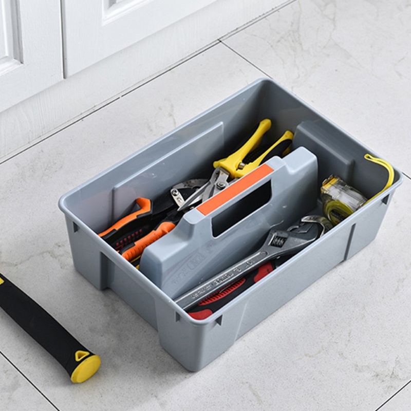 Hộp Đựng Dụng Cụ 2 Ngăn Bằng Nhựa Cứng Có Tay Cầm Cho Phòng Khách Nhà Bếp