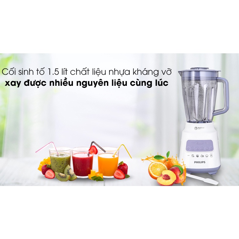 Máy xay sinh tố Philips HR2221 - 700W, cối xay kháng vỡ, xay đá, bảo hành 2 năm | Hàng chính hãng