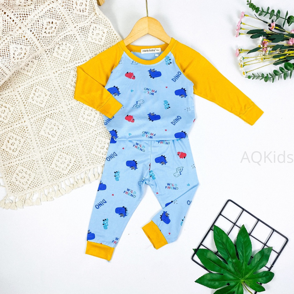 [Bé 19-33kg] Bộ dài tay thun lạnh in hình lớn Minky Mom mềm mịn mát cho bé trai bé gái - HÀNG LOẠI 1