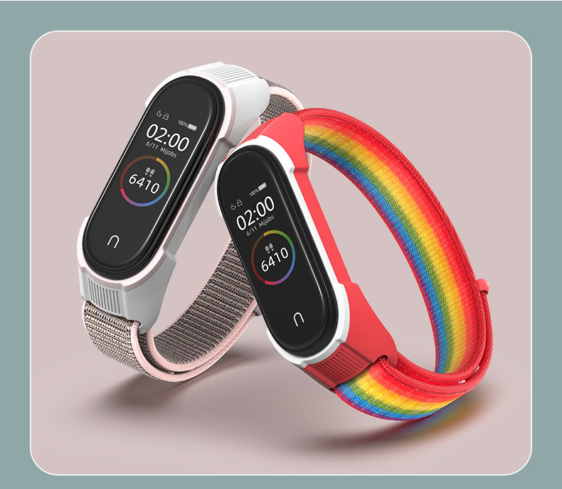 XIAOMI MI Dây Đeo Nylon Cho Đồng Hồ Thông Minh Xiaomi Mi Band 5 Band 4 Phiên Bản Quốc Tế 3 Bản Quốc Tế