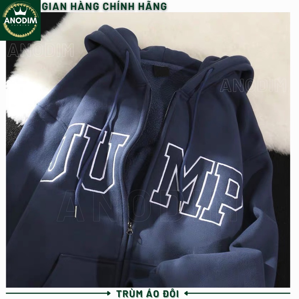 Áo hoodie zip khoá JUMP chất bo tăm mặc thu đông mũ 2 lớp, áo khoác nỉ hoodie đẹp nam nữ ulzzang