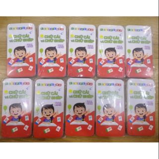 Sỉ 10 bộ thẻ chữ cái và chữ ghép - 42 thẻ flashcard