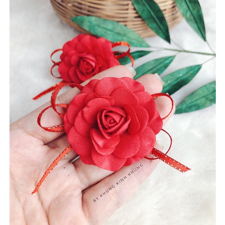 Hoa cài áo hai họ - Hoa cài đám cưới nhà gái và nhà trai - Hàng thủ công