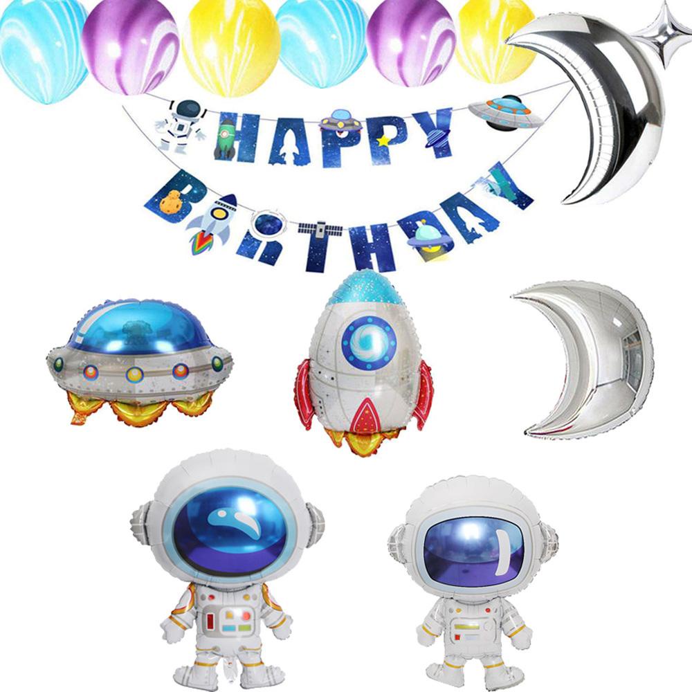 IVORY Đồ Trang Trí Tiệc Hình Phi Hành Gia Vũ Trụ Dải Ngân Hà