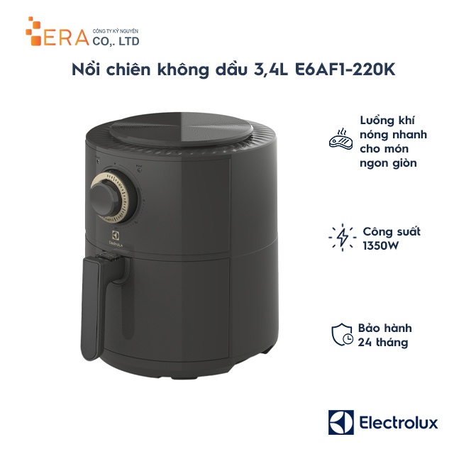 [Mã ELHADEV giảm 4% đơn 300K] Nồi chiên không dầu Electrolux E6AF1-220K 3 lít