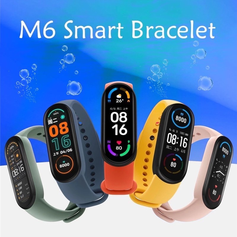 ♈✻ĐIỂM♈✻Xiaomi M6 Thể Thao Thông Minh Nam Nữ Chống Thấm Nước Huyết P Nhịp Tim Vòng Tay Dành Cho Android IOS