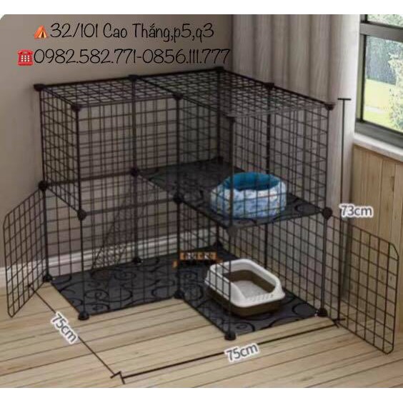 CHUỒNG QUÂY CHO PET-CHUỒNG GÓC TƯỜNG 2 TẦNG