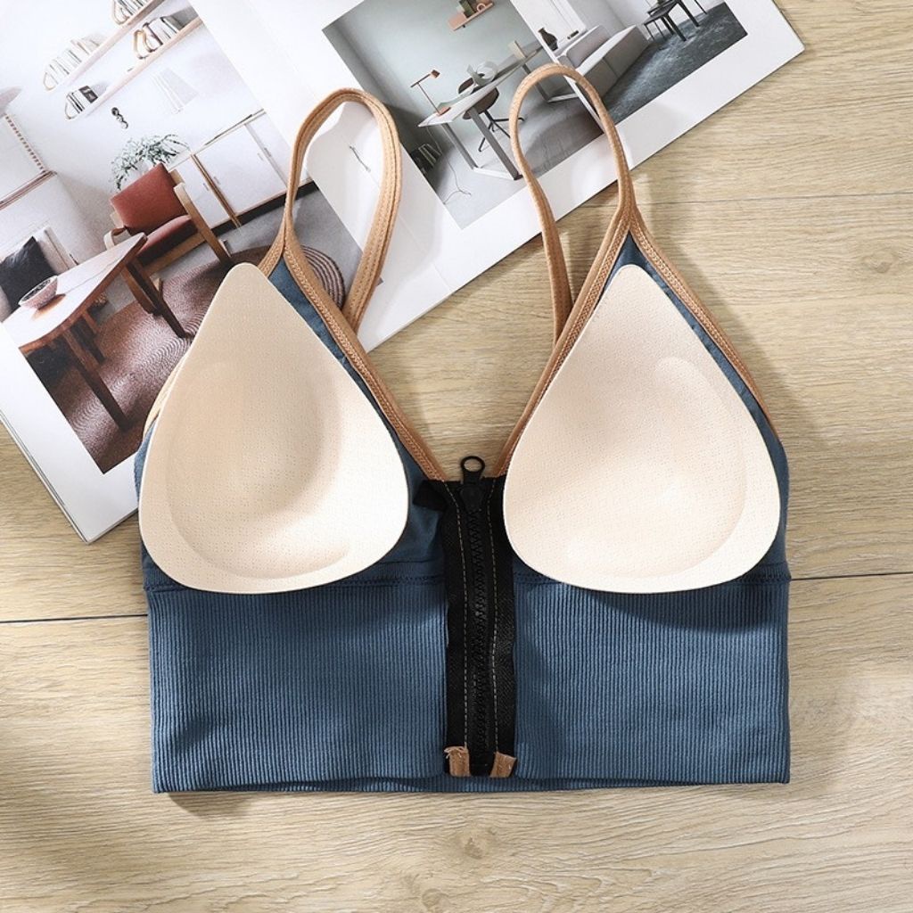 Áo bra nữ 2 dây tập gym khóa kéo trước , áo lót không gọng nâng ngực mềm mại gợi cảm JOCOSI  B3309