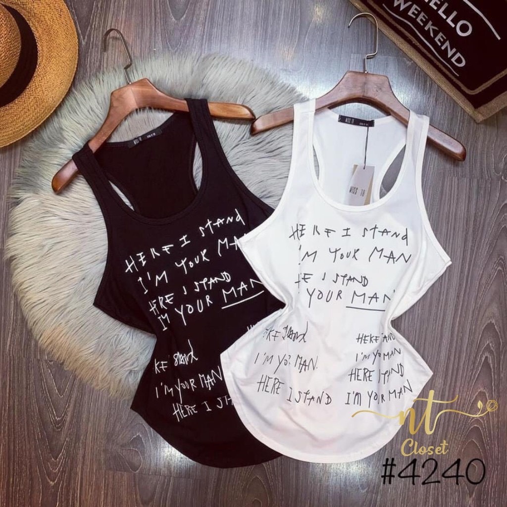 Áo ba lỗ nữ form rộng trơn, áo thun giấy chạy vắt sổ form dài giấu quần (new) - AT004