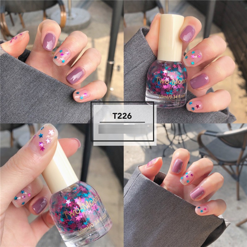 T226 Sơn Móng Tay Two Moons T226 slime ngôi sao tím lấp lánh kim tuyến - bóc lột dễ dàng