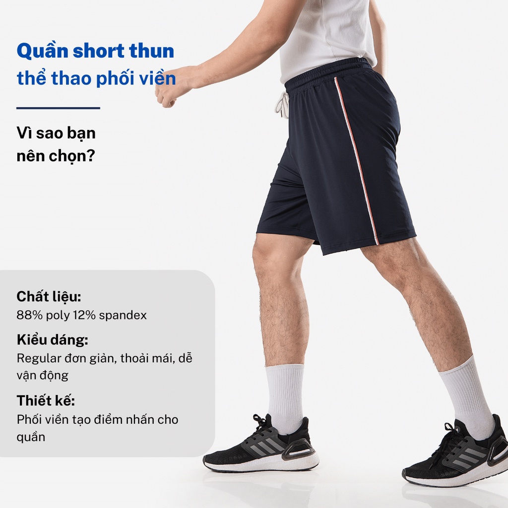 Quần đùi short thun ngắn nam CIZA phong cách thể thao cao cấp trẻ trung size S M L XL navy QSTR30