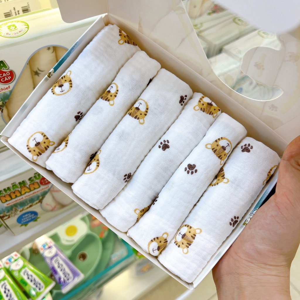 Mipbi Khăn Sữa Cho Bé Chất Liệu 100% Sợi Tre