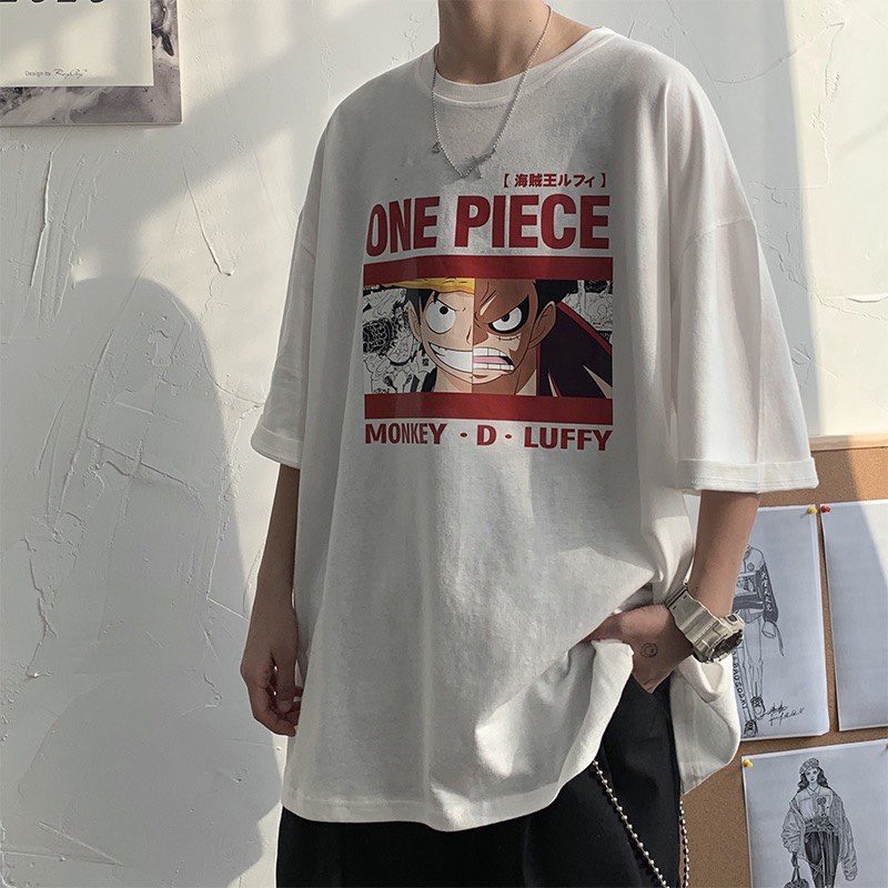 Áo Thun nam nữ from rộng tay lỡ In Hình Sanji D.Ace Luffy Zoro One Piece 2 Mặt Áo Đen Cực Ngầu