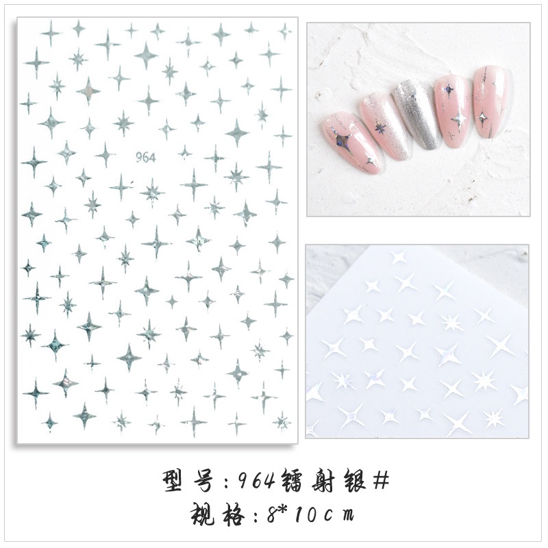 Miếng Dán Trang Trí Móng Tay Hình Ngôi Sao 3D DIY