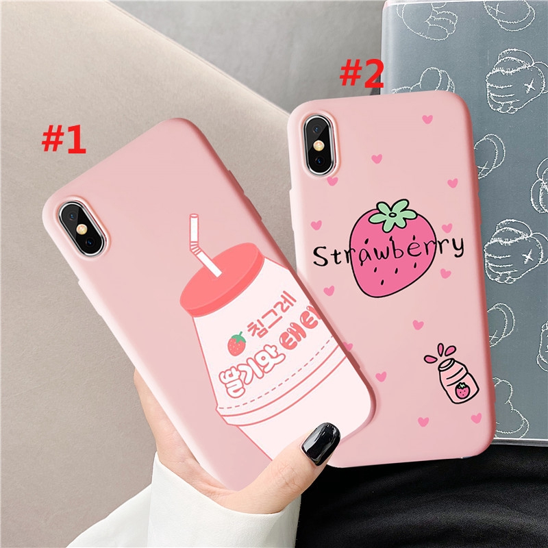 Ốp lưng silicone hình nước dâu cho iPhone 6 6s 7 8 6plus 8plus XR X XS XSMax 11 11pro | BigBuy360 - bigbuy360.vn