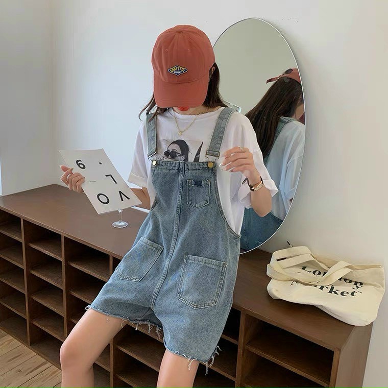 Yếm nữ ngắn cao cấp julido store, yếm nữ màu xanh ống rộng túi hộp cá tính phong cách HÀN QUỐC 2021 yn0001 | BigBuy360 - bigbuy360.vn