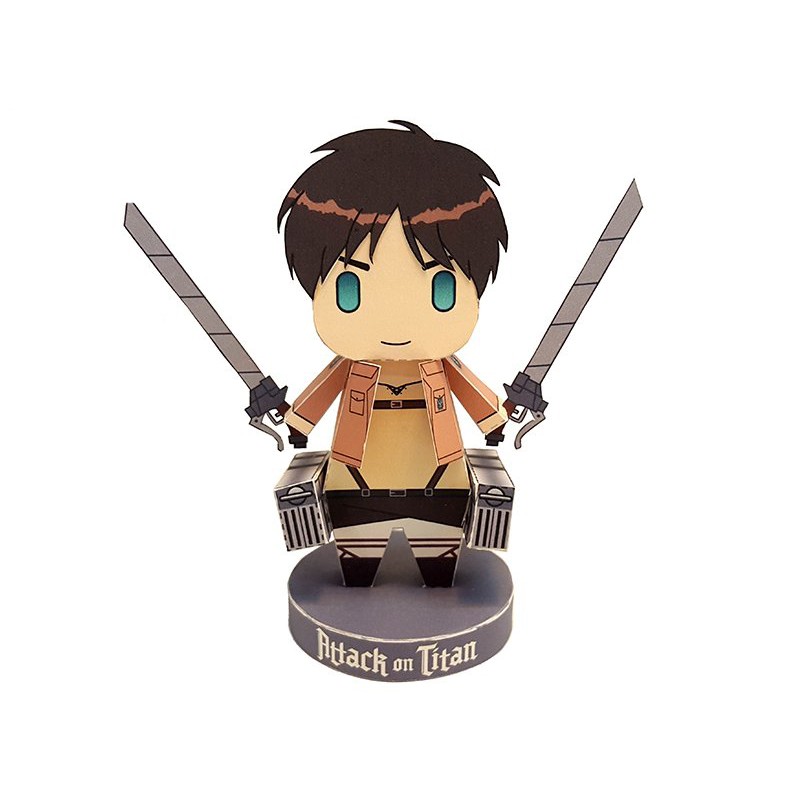 Mô hình giấy in hình ATTACK ON TITAN LEVI EREN Đại Chiến Titan papercraft anime chibi trưng bày