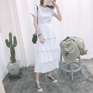 Váy thun xoè nhiều tầng hàn quốc