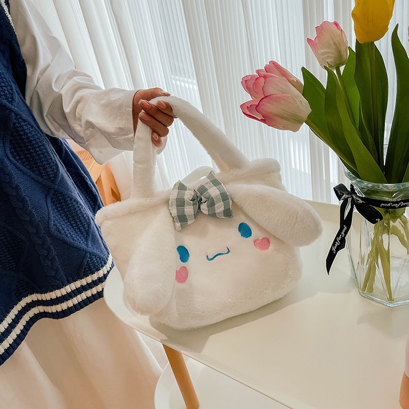 SANRIO Túi Xách Tay Thỏ Nhồi Bông Họa Tiết Hoạt Hình Dễ Thương Dành Cho Nữ