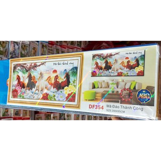 Tranh đính đá Mã đáo thành công DF354-200x95cm