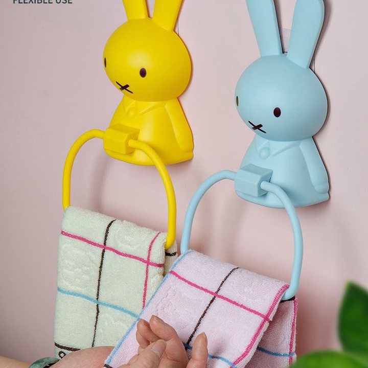 Giá treo khăn tắm XIAODUOJIAJU không cần khoan thiết kế phong cách hoạt hình xinh xắn 365