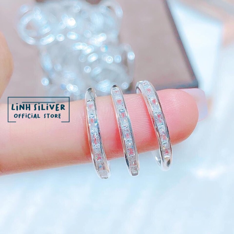 NHẪN ĐÁ GẾT CỰC SÁNG BÓNG CHUẨN BẠC S925