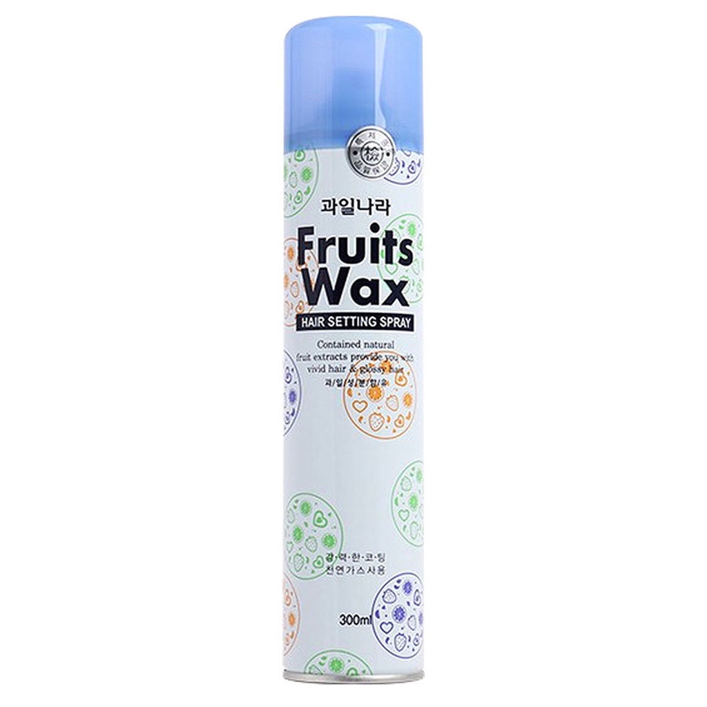 Gôm xịt tạo kiểu tóc mềm, giữ nếp lâu Welcos Fruit Wax Hair Spray Hair Setting Spray 300ml